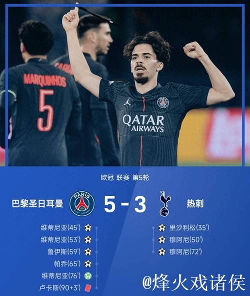 欧冠-维蒂尼亚帽子戏法 巴黎圣日耳曼战胜热刺